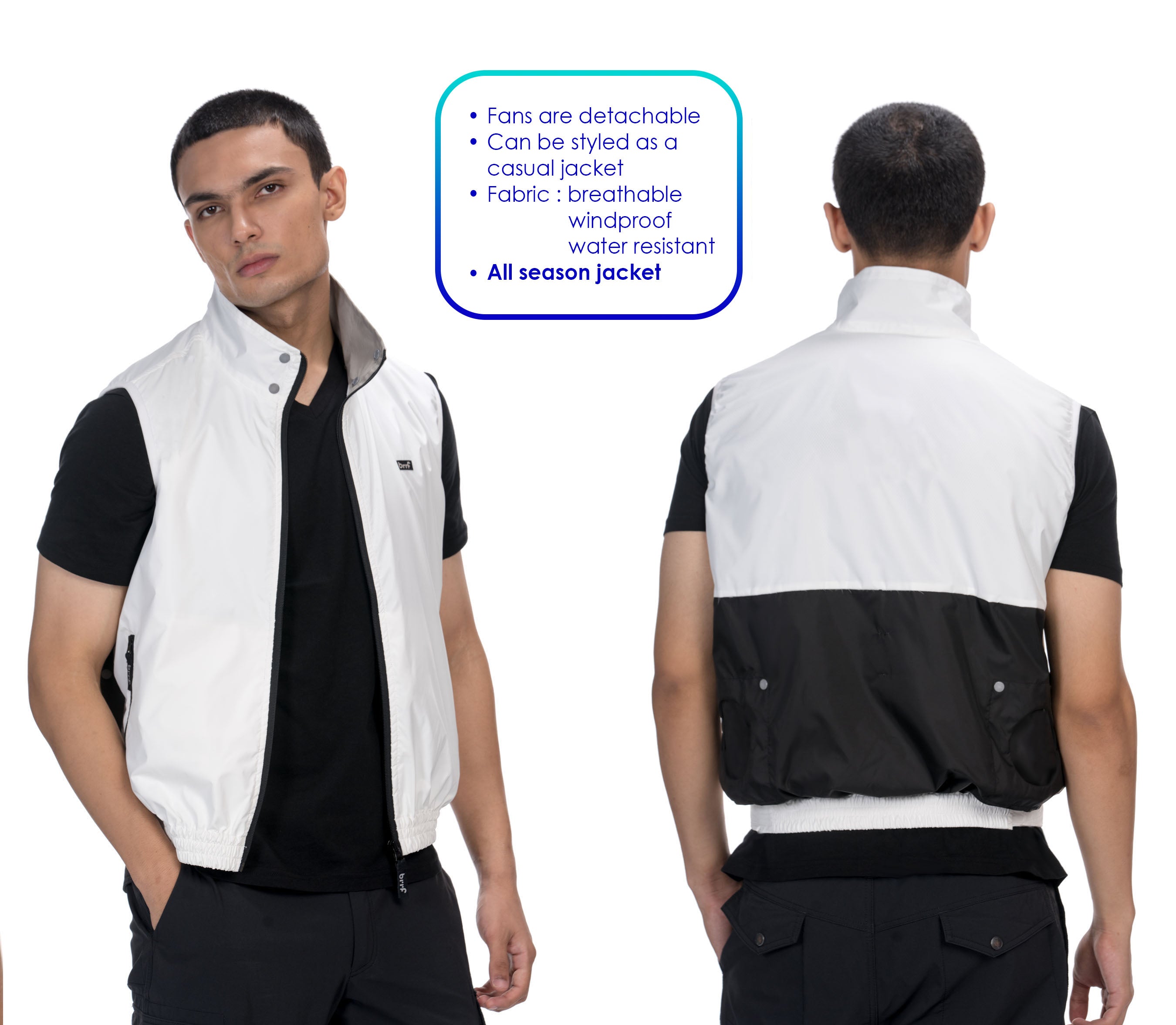 Air-Conditioned Clothing - Sleek Style - brrf basic (with 10,000 mAh Power Bank included)